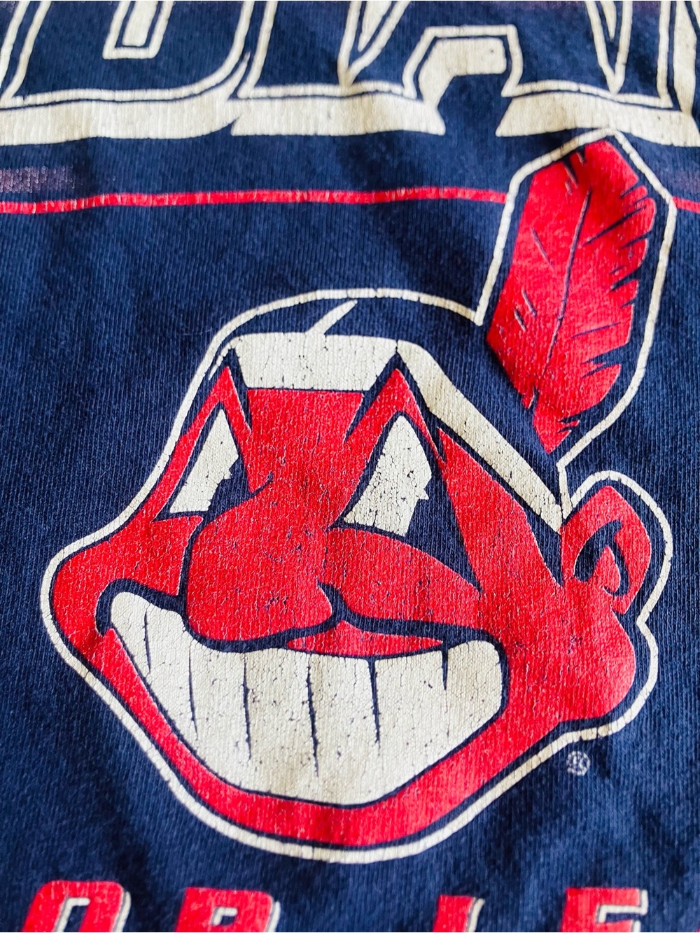 Vintage 1998 Cleveland Indians Chief Wahoo SS Shirt Belton Sz L Tribe MLB